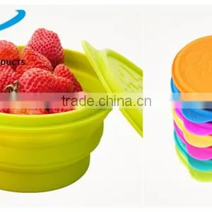 Eco-friendly Food Grade Silicone Collapsible Bowl With Lid thumbnail-3