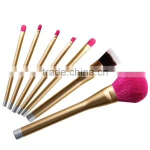 2016 Custom Logo 8pcs Oval Golden Synthetic Makeup Brush thumbnail-5