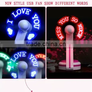LED Message Usb Fan Promotional Led Usb Fan Customized Words Usb Fan Programmable Led Usb Fan thumbnail-1