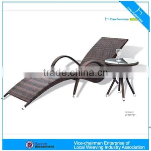 F- CF1007 Outdoor Heavy-duty UV-proof UV-proof Plastic Rattan Sun Lounger thumbnail-1