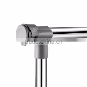 Heavy Duty Double Rail Adjustable Telescopic Rolling Clothing Garment Rack thumbnail-2
