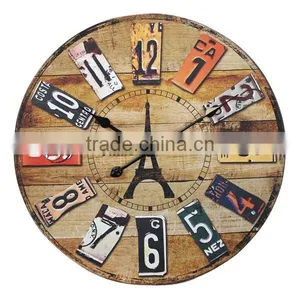 Antique Decorative MDF Round Wall Clock Wooden Wall Clock thumbnail-1