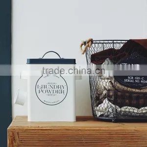 Custom Design Metal Rectangle Laundry Detergent Tin Washing Powder Storage Box thumbnail-2