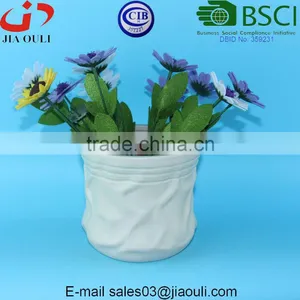 Ceramic Succulent Planter Pots With Matte Grayscale Finish, Succulent Desktop Flower Pot thumbnail-2