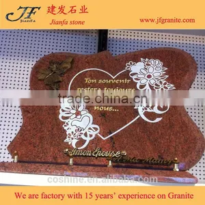 Red Chinese Carved Headstone Pet Headstone Memorial Plaques thumbnail-1