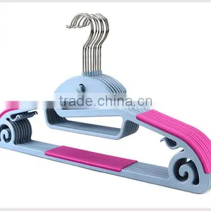 Plastic Antiskid Wet & Dry Clothes Hanger With Pulley,ABS,TPE,PP,Chrome Plated Hook thumbnail-5