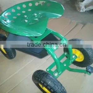 Garden Cart Rolling Work Seat With Tool Tray Tc4501c thumbnail-1