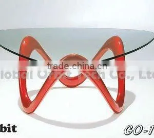 Living Room Furniture Design Round Modern Glass Coffee Table thumbnail-1