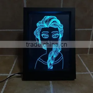 2016 New Design Awsome Creative Magic Illusion 3D Led Night Lights Photo Frame for Decoration thumbnail-4
