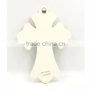 Religious Wooden MDF Resin Bird and Leaf Print Tableware Hanging Unique Wall Crosses thumbnail-2