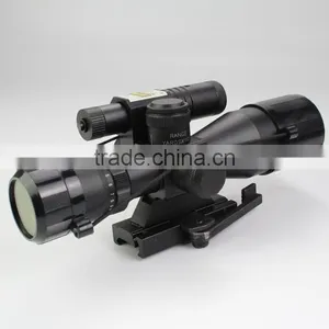 Compact 2.5-10X40 Rifle Scope Red Green Mil-Dot Reticle With Side Attached Green Laser Sight Scope With Quick Release Mount thumbnail-3