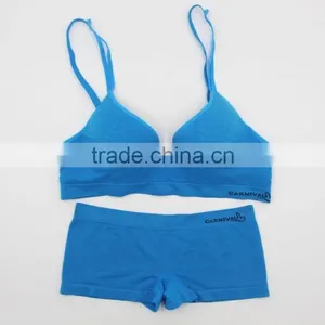 Seamless Women Sport Bra Set Without Steel Ring Ladies Underwears and Panties Girls Bra and Boyshort thumbnail-2