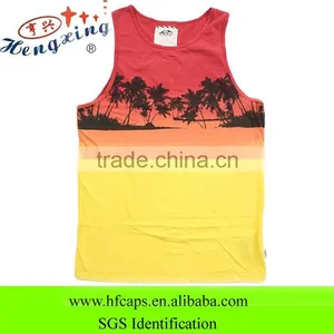 100 Cotton Cheap Wholesale Printed Sleeveless Tank Tops in Bulk thumbnail-1