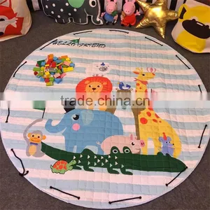 Wholesale Softy Round Shaped Baby Toy Storage Bag Baby Blanket Play Mats thumbnail-6