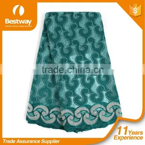 Bestway New Design Yiwu Lace Fabric Swiss Cotton Voile Lace With Rhinestone SL0417 thumbnail-4