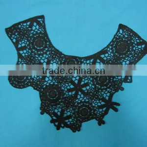 Crochet Cotton Ladies Black Neck Lace Design thumbnail-1