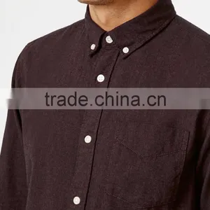 Burgundy Hemp Cotton Blend Shirts for Man thumbnail-2