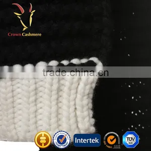 Fashion Scarf Knitting Patterns Free Knitted Black And White Cashmere Scarf thumbnail-3