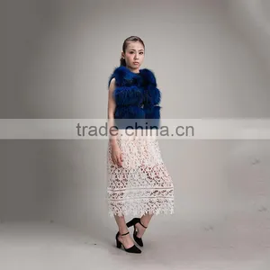 Myfur Fashion Style Winter Real Fur Waistcoat Short Dyed Color Raccoon Fur Vest thumbnail-3