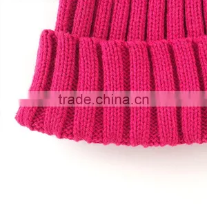 Myfur Hot Pink Fluffy Raccoon Fur Ball Knitted Beanie Hat for Fashion Lady thumbnail-4