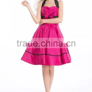 Apparel Walson Wholesale New Design Cotton Polka Dot Bandage Halter 1950s Vintage Dress 4599-3 thumbnail-1
