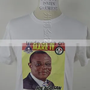 White Color Printed Face Cheap Election Tshirt 100% Polyester 140~150g thumbnail-3