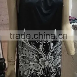 Low Price Blue Color 65% Polyester 35% Cotton Designer One Piece Party Fashion Lady Dress thumbnail-1