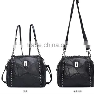 Women PU Leather Vintage Backpacks Fashion Leisure Male School Sport Black Travel Daypack Retro Bagpack thumbnail-4