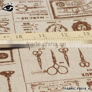 Sewing Tool Printed Canvas Zakka Fabric Western-style Linen&Cotton Fabric Patchwork Textile for Tablecloth 160cm thumbnail-1
