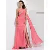 A-line One Shoulder Sweep/Brush Train Chiffon Prom : Dresses thumbnail-1