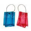 Square Bottom Blue / Red Transparent PVC Clothes Packaging Bags Rain Proof With Strap thumbnail-1