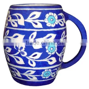 Vintage Beer Mugs Online | Jaipur Blue Pottery Ceramic Cups thumbnail-1
