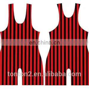 Striped Sublimation Blank Wrestling Singlets 5xl thumbnail-3
