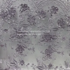 China Manufacturer 3d Flower Embroidered Lace Fabric for Dress thumbnail-1