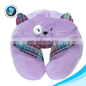 Fashion Funny Custom Travel Plush Soft Stuffed Grey Donkey Animal Neck Pillow thumbnail-3
