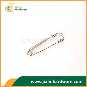 Jewelry Making Findings Arts and Crafts Silver Tone Spring Decorated Safety Pin Brooch 1.5mm*64mm thumbnail-1