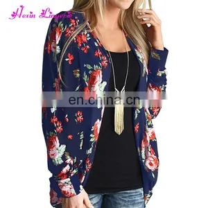 Hot Selling Boho Irregular Long Sleeve Wrap Floral Cardigan 2017 Women thumbnail-3