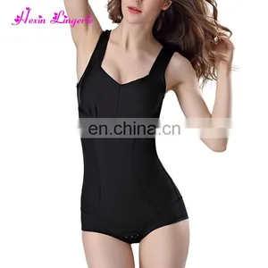 Black Wide Shoulder Straps Shapewear Bodysuit thumbnail-2