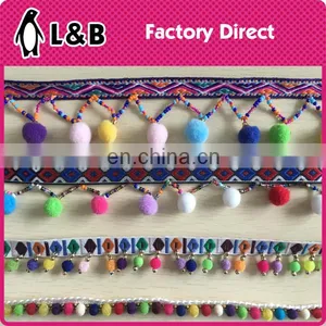 2017 Lace Border Sew-on Ball With Fringe/tassel Embroidery Pom Pom Lace thumbnail-4