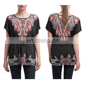 Tie Waist Paisley Multi Color Plus Size Women Ethnic Tunic thumbnail-5