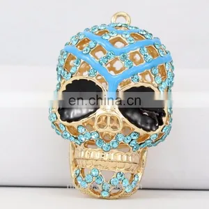 Ally Express Cheap Wholesale Rhinestone Skull Shape Halloween Keychain thumbnail-1
