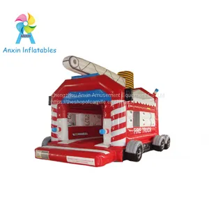 Fire Truck Inflatable Bouncer Castle Toys With Free Air Blowers and Rain Covers thumbnail-1