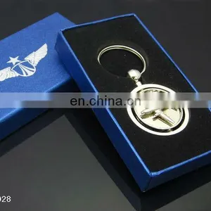 New Tourist Gifts Rotatable Airplane Shape Metal Keychain With Logo thumbnail-6