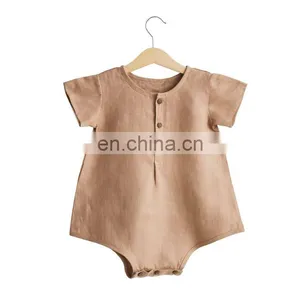 Infants & Toddler Fashion Cotton Clothes Baby Girls Princess Linen Romper thumbnail-1