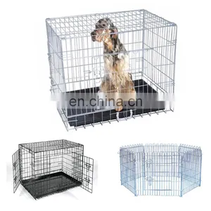 Wholesale Commercial Foldable Collapsible Large Design Cheap Stainless Steel Iron Metal Wire Pet Dog Kennel Cages House thumbnail-3