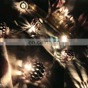 2020 Hot Sale Christmas Decoration Iron Led Fairy Morocco Ball Light Decor For Home Bedroom Indoor Strip Holiday Lighting thumbnail-6
