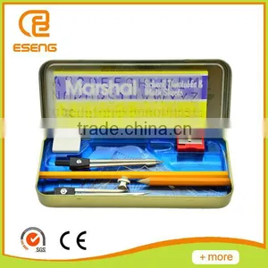 School Metal Box With Math Geometry Set thumbnail-1