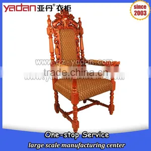 Church Wood Frame Furniture King Throne Chair With Armrest Made From China thumbnail-3