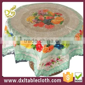 Fruit Outdoor Decorat Printed Plastic Transparent Table Cover --green thumbnail-1