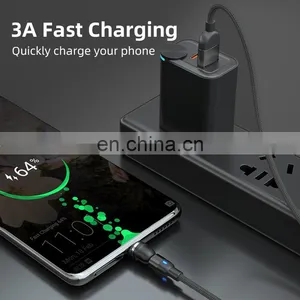 Wholesale USB 3 in 1 540 Degree Fast Charging Micro Type C Data Transfer Cable 3 in 1 Magnetic Charging Cable thumbnail-4